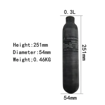 0.3 L 4500Psi 300Bar 30Mpa 300cc Cylinder z włókna węglowego Zbiornik Daystate FX M18 * 1.5  10