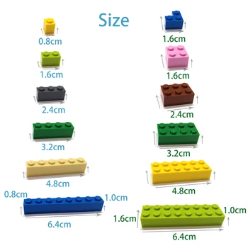 100 szt. DIY Bloki Figurka Cegły Gładkie 1x8 10 kolorów Edukacyjne i Kreatywne Wymiary są Zgodne Z 4162 Zabawkami dla Dzieci  10