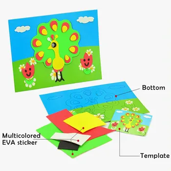3D EVA Piankowe Naklejki Gra Logiczna DIY Kreskówka Zwierząt Edukacyjne Zabawki Edukacyjne Dla Dzieci dla Dzieci Multi-wzory Style Przypadkowe Wysyłanie  10