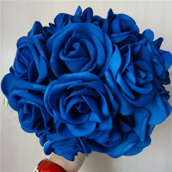 50X Królewskie Niebieskie Róże Sztuczne Kwiaty DIY Ślubny Bukiet Ślubny panny Młodej Ślub Centralne Biżuteria Hurtowych Dużo  10
