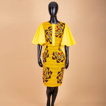 Afripride Afrykańskie Sukienki Ankara dla Kobiet Indywidualne Połowa Spalony Rękawy Do Kolan, Dorywczo Sukienka Ołówek A2225032  5