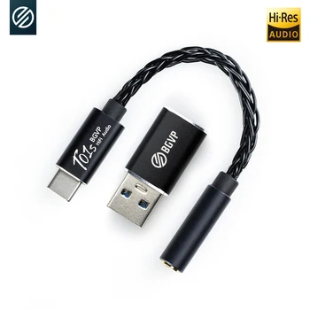 BGVP T01s Dac Audio Hi-Fi Wzmacniacz Słuchawkowy USB TypeC do 2.5/3.5/4.4 mm Złącze Аудиоадаптера 32-bitowy Cyfrowy Dekoder AUX Konwerter  5
