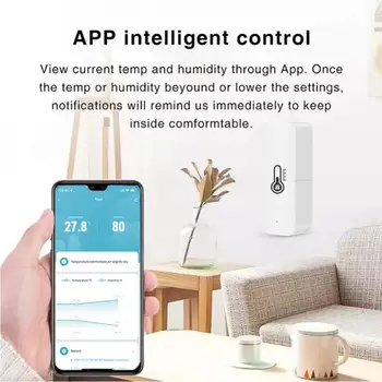 CORUI Smart Tuya Czujnik temperatury i wilgotności ZigBee/WIFI Kontroler Higrometru do pomieszczeń Wsparcie dla Smart Life Alexa Google Home  5