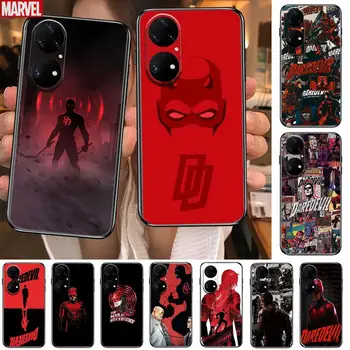 Daredevil Marvel anime Etui Do Telefonu Huawei p50 p30 P40 P20 10 9 8 Lite E Pro Plus Czarny Etui Coque Obraz Hoesjes komiks fas  5