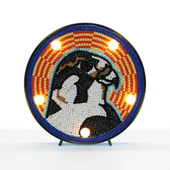 Diamentowa Malarstwo Lampa Led Diamentowa Mozaika 5D DIY Specjalny Kształt Wiertła Zwierzę Mandala Haft Sztuka Lekkie Dekoracje Rękodzieło  5