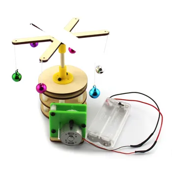 DIY Obrotowy Dzwon Drewniany Koń Zabawki Handmade Fizyczna Rzecz Bloki Zestawy Energii Słonecznej Zebrane Zabawki Narzędzie Dydaktyczne  0