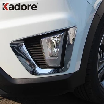 Dla Hyundai Firmus Creta ix25-2016 2017 Chromowane Przednie Światła Przeciwmgielne Paski Do Brwi Pokrywa reflektora przeciwmgłowego Wykończenie Samochodu Ochrona Akcesoria  2