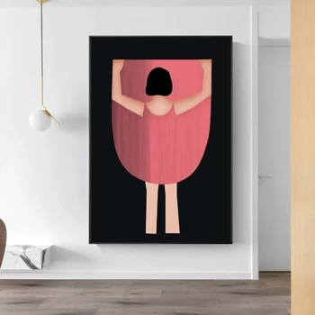 Dziewczyna w czerwonej spódnicy Obrazy na Płótnie Na Ścianie Artystyczne Plakaty i Druki Skandynawskie Obrazy Na Płótnie Do Dekoracji Ścian w Salonie  5