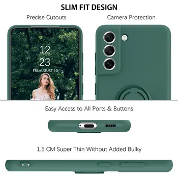 Etui do Samsung Galaxy S22 21 20 Note 20 10 Ultra Plus S20FE 5G Полнообъективные Silikonowe Płynne Pierścieniowe Pokrowce do Telefonów  5