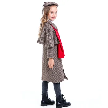 Halloween Rodzic-Dziecko Postać Filmu Detektyw Sherlock Holmes Cosplay Unisex Dzieci Kostium Dla Występów Cosplay  10