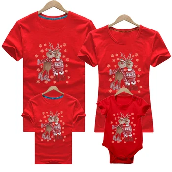 Kartki Świąteczne Koszulka Urządzony W Rodzinnym Stylu Jeleń Tata, Mama, Dziecko, Tata, Mama Córka Syn Świąteczne Stroje Same Ubrania Dla Rodziny  10
