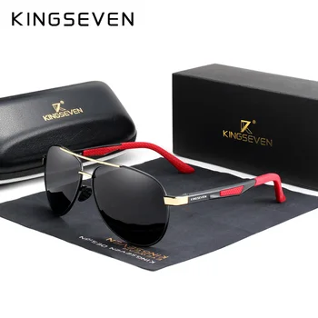 KINGSEVEN 2021 Męskie Vintage Okulary Polaryzacyjne Aluminiowe Męskie Okulary Markowe Męskie Lustrzane Okulary Do Jazdy N7720  10