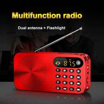 Mini FM Radio Przenośne FM Odbiornik z Wyświetlaczem Led Obsługa Flash Dysk U TF Karta Odtwarzanie Słuchawek 3600 mah Akumulator  10