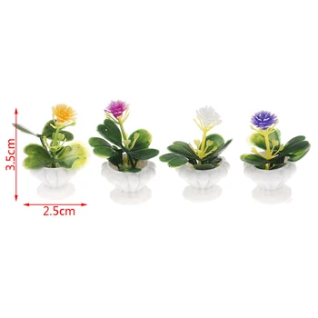 Mini-Kwiat W Doniczce Na Zielonej Rośliny Imitacja Roślin Domek Dla Lalek Miniaturowy Domek Dla Lalek Meble Dekoracje Do Domu  10