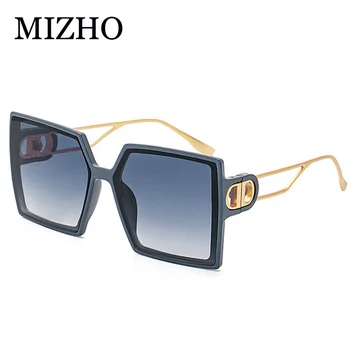 MIZHO Modne Przenośne Duże Kwadratowe Okulary Oryginalny Firmowy Projekt Cieniowane okulary Damskie Gwiazdy Oversize Damskie  5