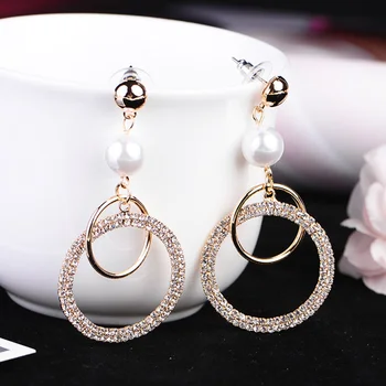 Moda Koreański Styl Bardzo Mały Krąg Rhinestone Kolczyki Luksusowe Kolory: Złoty, Kolor Srebrny Kryształ Kolczyki Dla Kobiet Poprawiny Biżuteria  10