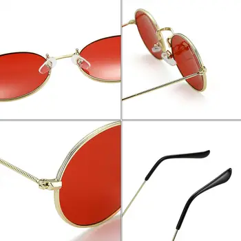 Moda Unisex Steampunk UV400 Mała Oprawka, Okulary Owalne Okulary Męskie Odcienie Tonalne Lustrzane Okulary  5