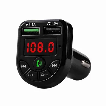 Nadajnik FM Bluetooth 5,0 FM Modulator Odtwarzacz Bezprzewodowy zestaw Głośnomówiący Samochodowy Zestaw Audio MP3 Odbiornik Podwójny USB Szybkie Ładowarki 3.1 A  10
