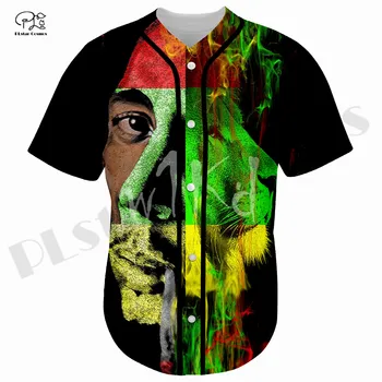 Najnowsza Baseball dzianiny koszulka z 3D print Boba Marleya w stylu hip-hop, Obuwie meble, odzież, Unisex, Zabawny styl sportowy-1  10