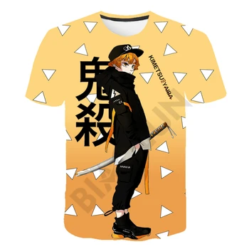Najnowsza koszulka z wzorem Камадо Танджиру Незуко, t-shirt z Krótkim rękawem i 3D Print, Dzieci w Anime Top z długim rękawem Dla Chłopców i Dziewcząt, Kostium Cosplay Młodzieży  3