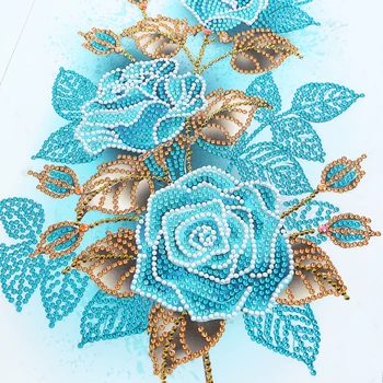 Niebieski Kwiat Szczególnej Formy Diamentowa Malarstwo DIY 5D Częściowa Wiertarka Haftu Krzyżykiem Zestaw Kryształ Rhinestone Peinture Diamant  10