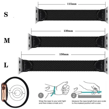 Nylonowy pasek Do Apple Watch 6 5 4 SE Elastyczny Pasek Do Zegarka iWatch Serie 5 4 3 Pleciona bransoletka z solowej pętlą 38 mm 40 mm 42 mm 44 mm  10