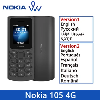 Oryginalna Nowa Nokia 105 4G Z dwoma kartami SIM 1,8-calowy Wyświetlacz, Bateria o pojemności 1020 mah, сверхдлительный Tryb gotowości Z Latarką, Gry, radio FM, 2 karty Sim  10