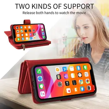 Pokrowiec skórzany portfel z klapką na zamek Dla Redmi Note 10 10S 9 9S 9T Pro 5G Xiaomi Mi Poco M3 M4 F3 10T 11T Lite 11 Pro Etui Do telefonu  4