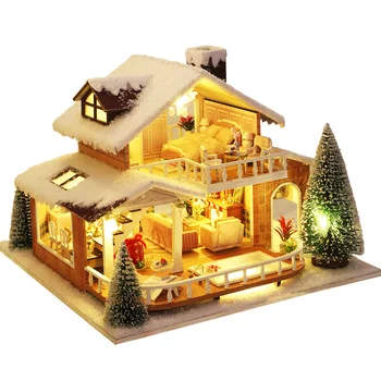 Prezenty świąteczne Diy Duży Dom dla Lalek Casa Maison Kącik czytelniczy Miniaturowy Drewniany Domek dla Lalek Miniatury Zabawki dla Dzieci Prezent Na Urodziny  10
