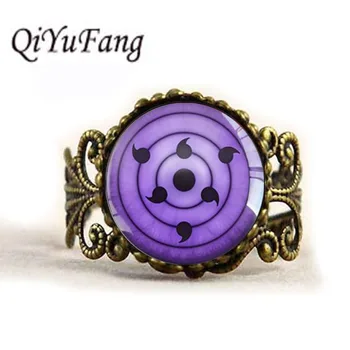 QiYuFang Fioletowe Oczy Pierścień Wisiorek Biżuteria Handmade Zielone Kocie Oko Szklane Pierścienie Mężczyźni Kobiety  10