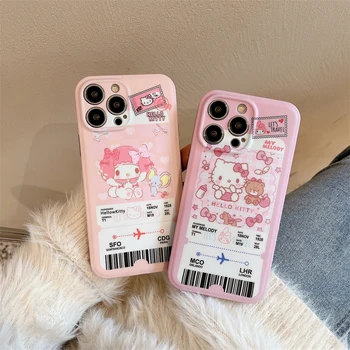 Sanrio Hello Kitty, My Melody Bilet Pasażerski IMD Y2k Kreskówki Etui Do Telefonu iPhone 11 12 13 14 pro max xr xs 8 plus futerał  5