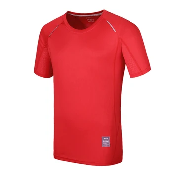 Szybkoschnąca koszulka z okrągłym dekoltem, odzież sportowa / sala fitness, do biegania na świeżym powietrzu, indywidualne logo, męska Krótka koszulka z wzorem CHN164  5