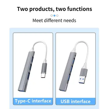 USB C KONCENTRATOR 3,0 Type-C Stacja dokująca 4 Porty USB Rozgałęźnik Extender OTG Adapter Do Telefonu komórkowego, Laptopa PC  10