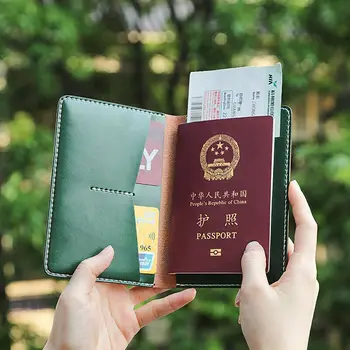 WUTA Diy Prefabrykowane Skórzany Zestaw Uchwyt Do Paszportu Okładka Portfel Skórzany Pokrowiec Dla Kart Organizer Na Dokumenty Podróży  5