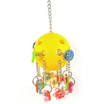 Zabawki, Zwierzęta Plastikowy Dzwon Wisi Ptak Papuga Pusty Balon Kwiat Kształt Pierścienia Żuć Zabawka  5