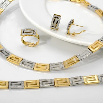 ZEADear Biżuteria Dubai Nowy Projekt Dla Kobiet Włoskie Pozłacane Biżuteria Naszyjnik Kolczyki Bransoletki Pierścionek Zestaw Poprawiny Prezenty  10