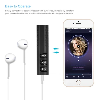 Zestaw głośnomówiący Bluetooth 5,0 Аудиоприемник Bezprzewodowy 3,5 mm Wtyk Samochodowy Zestaw Muzyczny MP3 Adapter do Radia Samochodowego Mp3 Głośnik Słuchawki  5