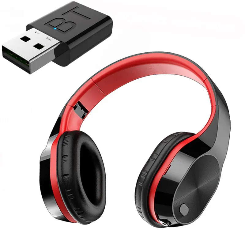Słuchawki bezprzewodowe Mikrofon zestawu Słuchawkowego Bluetooth Telewizor PC Tablet do Gier Słuchawki Bluetooth Nadajnik TF Karta Muzyka Słuchawki Stereo