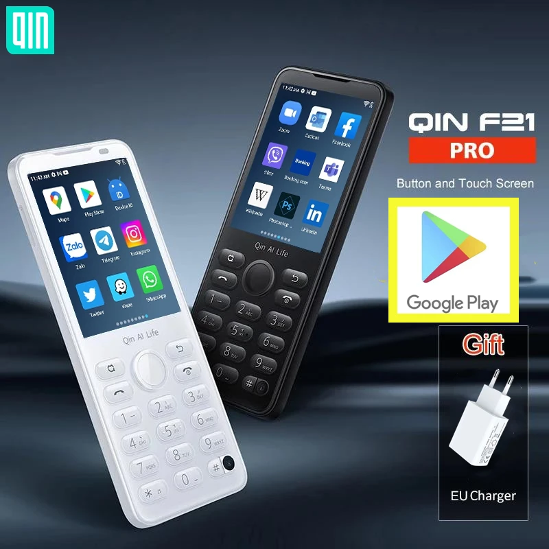 Qin F21 Pro Google Play Store Inteligentny ekran dotykowy telefonu Wifi 5G + 2,8 Cala 32 GB 64 GB Bluetooth 5,0 480 * 640 Duoqin Android 11 Telefon