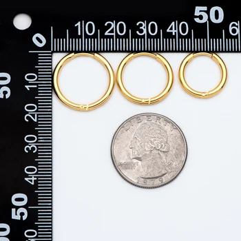 Kolczyki-pierścionki Huggie 10szt, 16/18/20 mm, Proste obręcze (GB-2209)  1