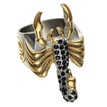 Moda Kreatywne Kolor Złoty Skorpion Pierścień Glamour Męskie Hip-Hop, Rock Partii Biżuteria  5