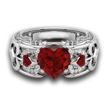 Nowe Czerwone Serce Róża Kwiat Damskie Obrączki Dla Zakochanych Wzór Ze Stali Nierdzewnej Męskie Pary Biżuteria Obrączki  1