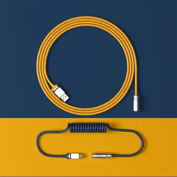 Wykonany na zamówienie Mechaniczny Kabel USB Keyboad z Cewką Aviator Indywidualne Rękaw Typ-c Sprężynowy Kabel do Transmisji Danych Klawiatury Akcesoria  5