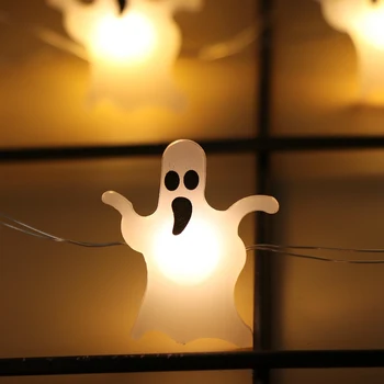 Zewnętrzne Dekoracje na Halloween Światła 10/20 LED Dynia Pająk, nietoperz Czaszka Kwartet Oprawa bateryjnie na Imprezę w Pomieszczeniu na Halloween  4