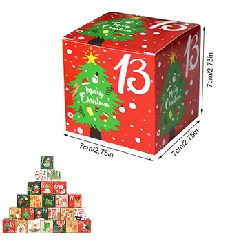 Świąteczny Kalendarz Adwentowy Skrzyni 24 Opakowania Cukierków Pakowania Prezentu Pudełko Na Festiwalu Bożego Narodzenia Wieczorne Kalendarz Przyjazdu Odliczanie  3