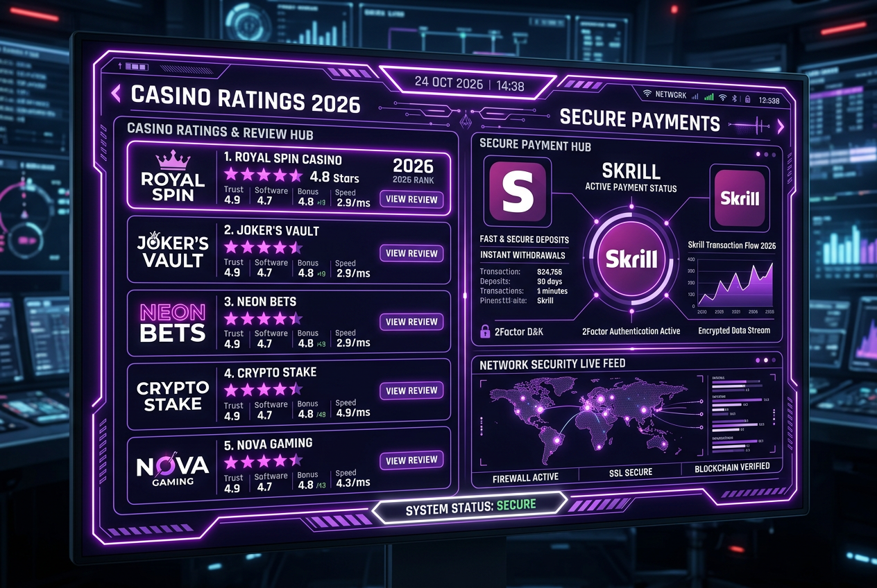 Ekspercki ranking kasyn Skrill 2026 prezentujący bezpieczeństwo i szybkość płatności